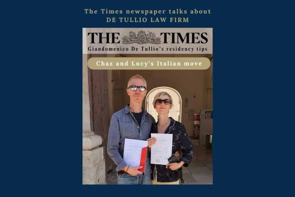 The Times: Chaz and Lucy’s Italian move, with expert advice from Giandomenico De Tullio